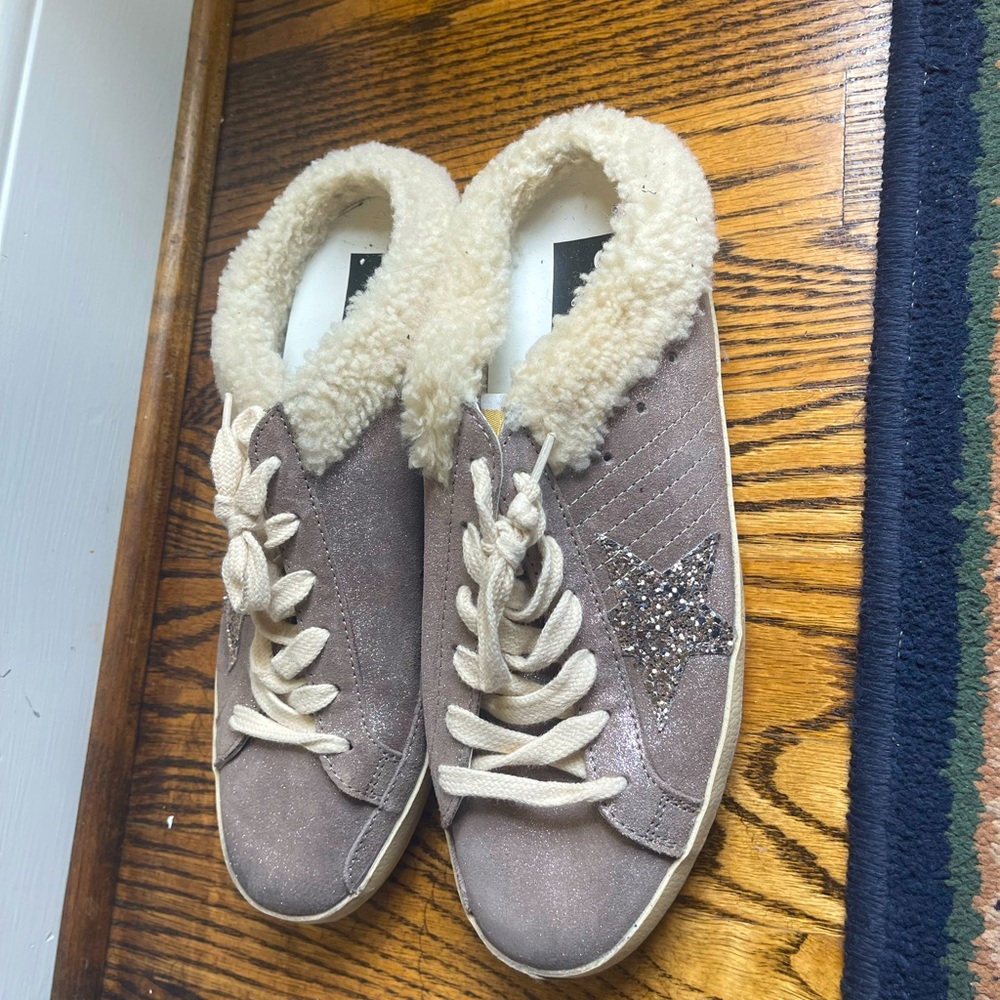 Golden Goose slip on sneakers with fur trim size 39